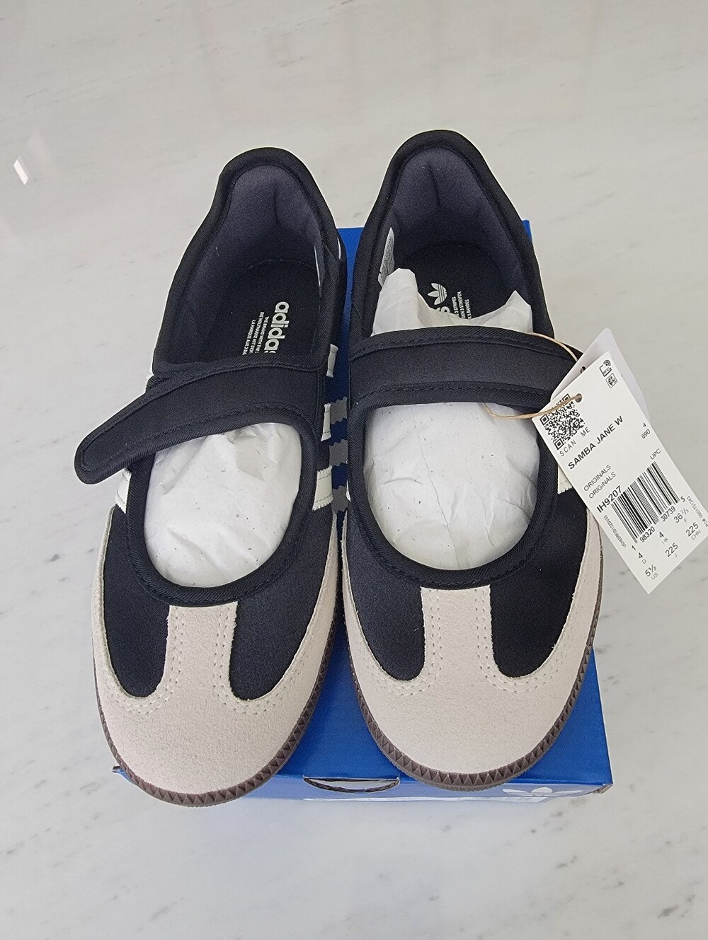 adidas Samba Jane Black White Women's 5.5 New Mary Jane Sneakers IH9207